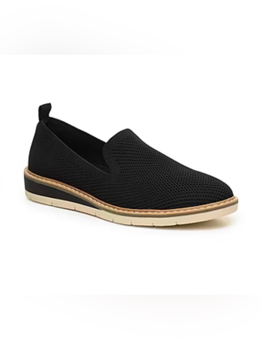 Women’s Black Slip-On Knit Loafer - Lightweight Casual Shoe